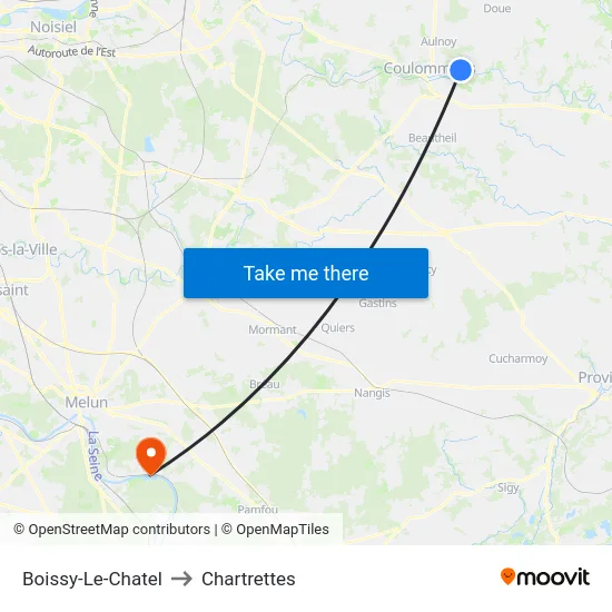 Boissy-Le-Chatel to Chartrettes map
