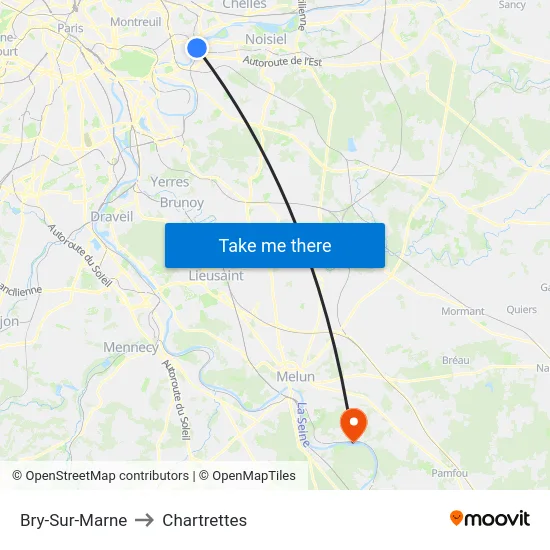 Bry-Sur-Marne to Chartrettes map