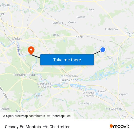 Cessoy-En-Montois to Chartrettes map