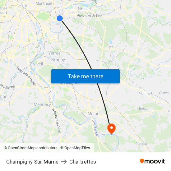 Champigny-Sur-Marne to Chartrettes map