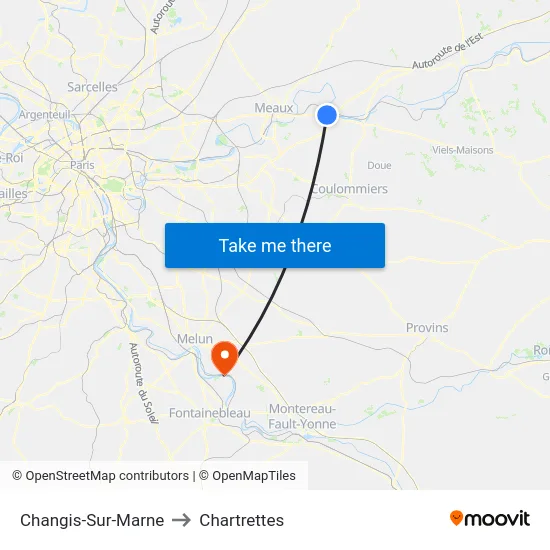 Changis-Sur-Marne to Chartrettes map