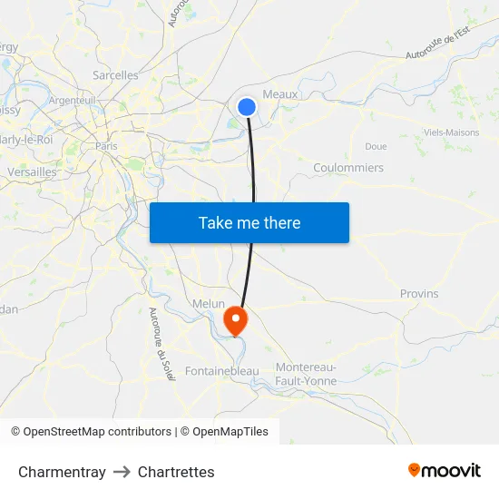 Charmentray to Chartrettes map