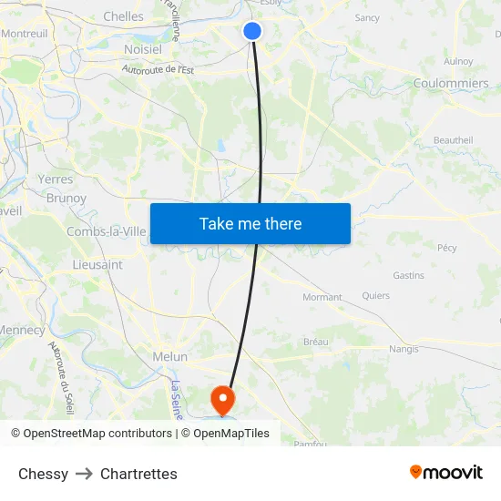 Chessy to Chartrettes map