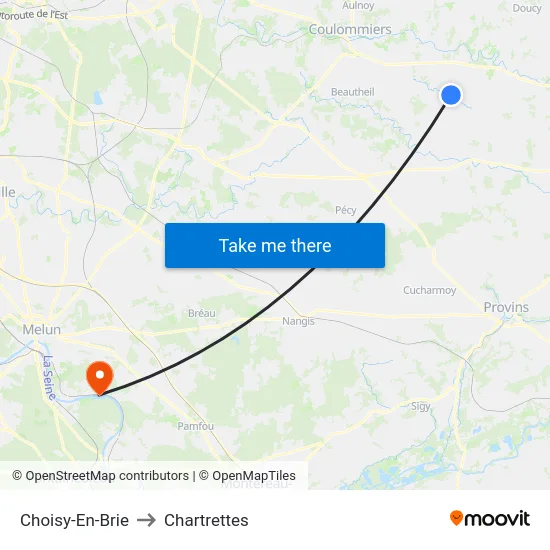 Choisy-En-Brie to Chartrettes map