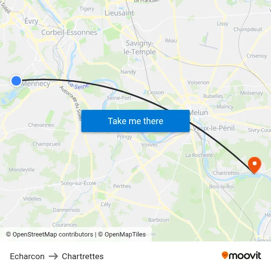 Echarcon to Chartrettes map