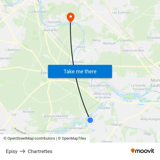 Episy to Chartrettes map