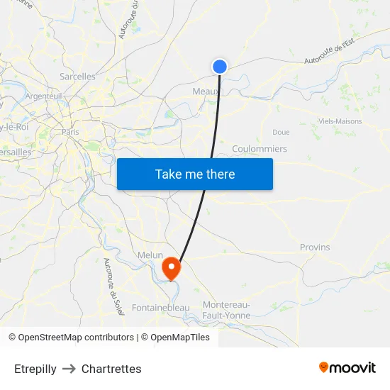Etrepilly to Chartrettes map