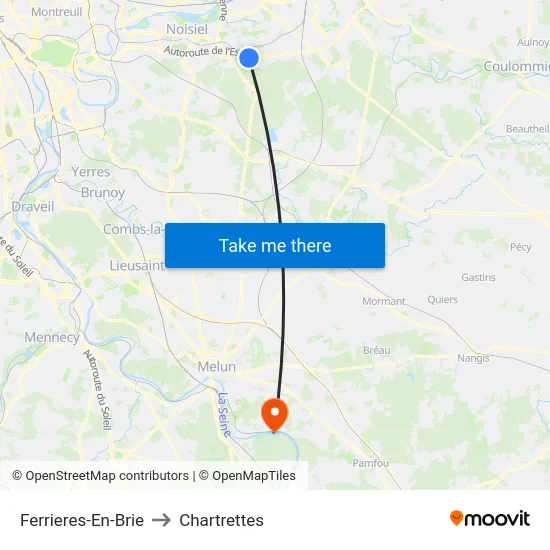 Ferrieres-En-Brie to Chartrettes map