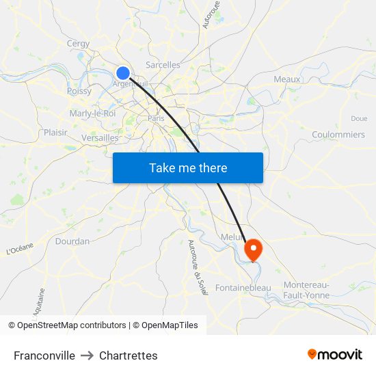 Franconville to Chartrettes map