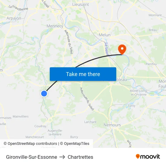 Gironville-Sur-Essonne to Chartrettes map