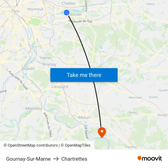 Gournay-Sur-Marne to Chartrettes map