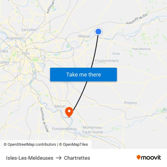 Isles-Les-Meldeuses to Chartrettes map