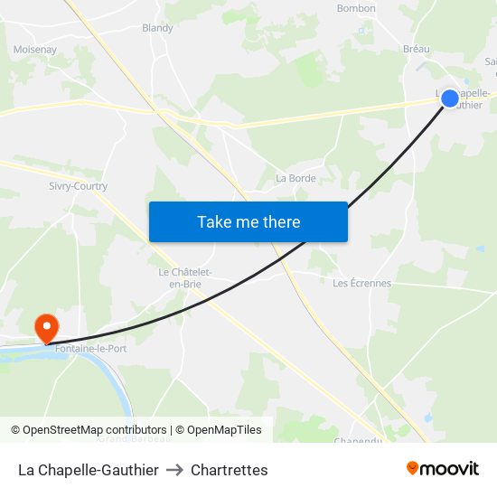 La Chapelle-Gauthier to Chartrettes map
