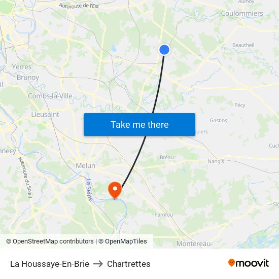 La Houssaye-En-Brie to Chartrettes map