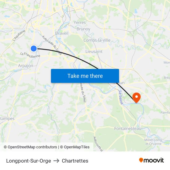 Longpont-Sur-Orge to Chartrettes map