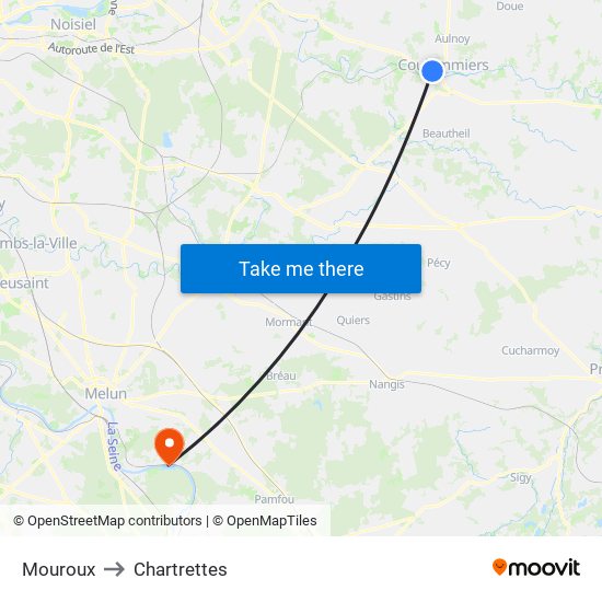 Mouroux to Chartrettes map