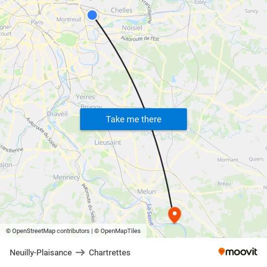 Neuilly-Plaisance to Chartrettes map