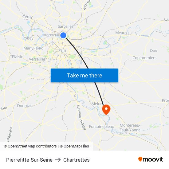 Pierrefitte-Sur-Seine to Chartrettes map