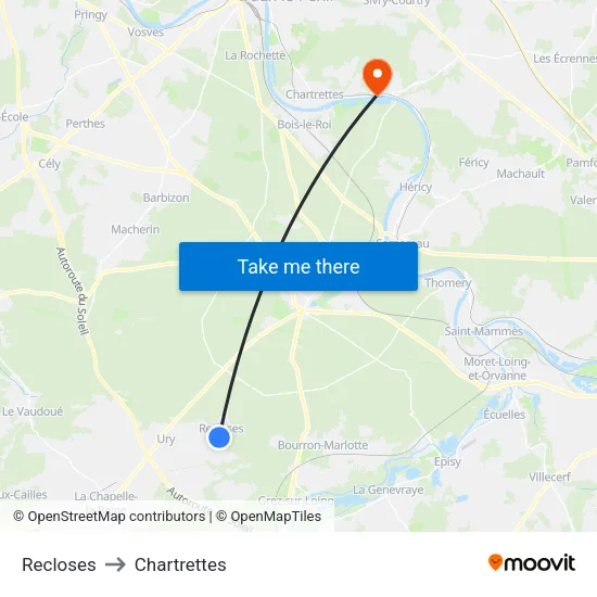 Recloses to Chartrettes map