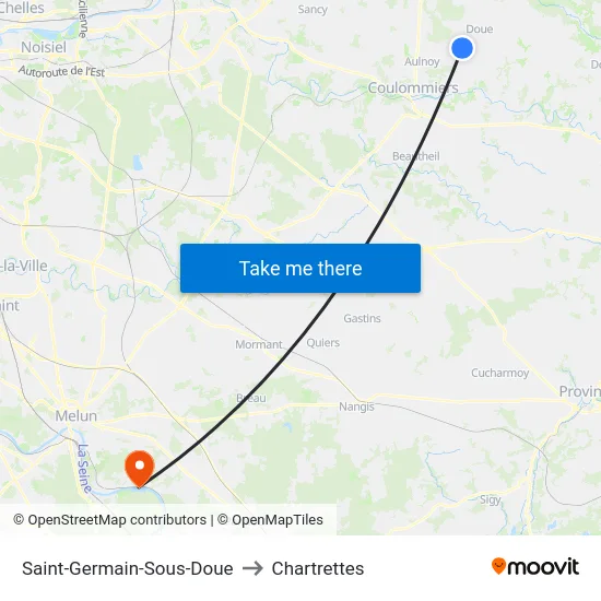 Saint-Germain-Sous-Doue to Chartrettes map