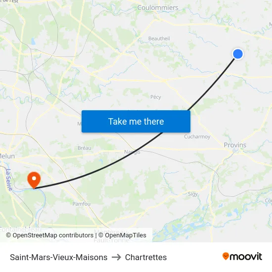 Saint-Mars-Vieux-Maisons to Chartrettes map