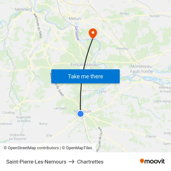 Saint-Pierre-Les-Nemours to Chartrettes map