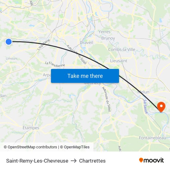 Saint-Remy-Les-Chevreuse to Chartrettes map