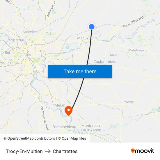 Trocy-En-Multien to Chartrettes map