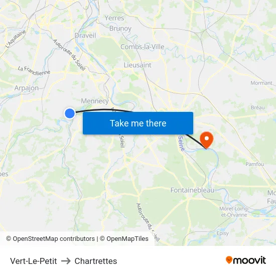 Vert-Le-Petit to Chartrettes map