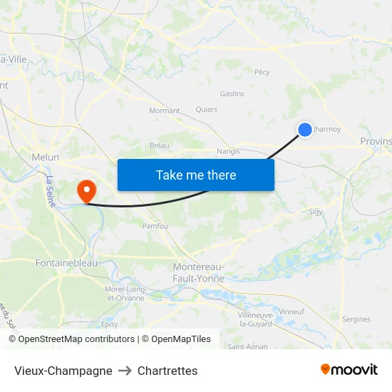 Vieux-Champagne to Chartrettes map
