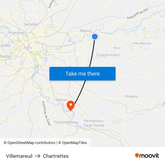 Villemareuil to Chartrettes map