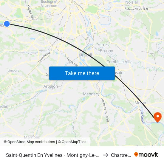 Saint-Quentin En Yvelines - Montigny-Le-Bretonneux to Chartrettes map