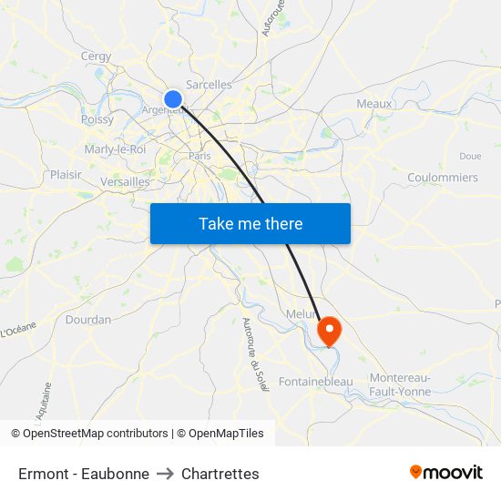 Ermont - Eaubonne to Chartrettes map