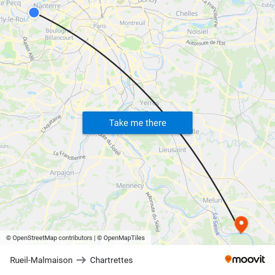 Rueil-Malmaison to Chartrettes map