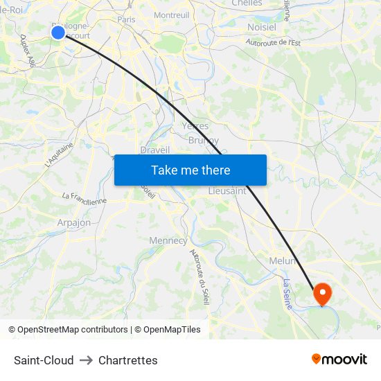 Saint-Cloud to Chartrettes map