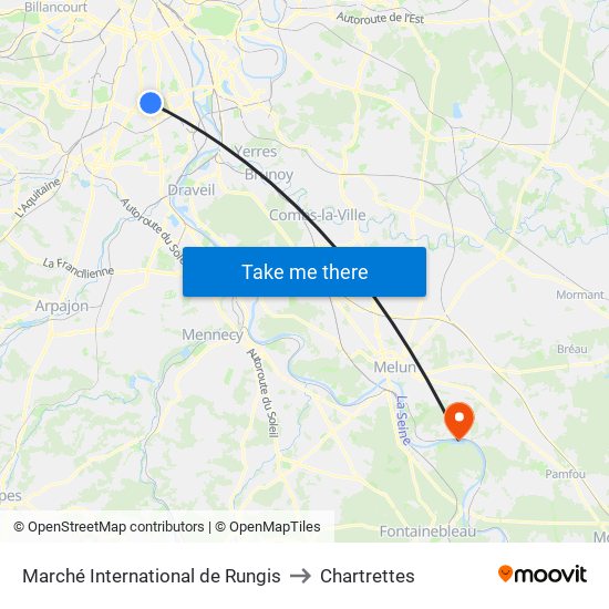 Marché International de Rungis to Chartrettes map