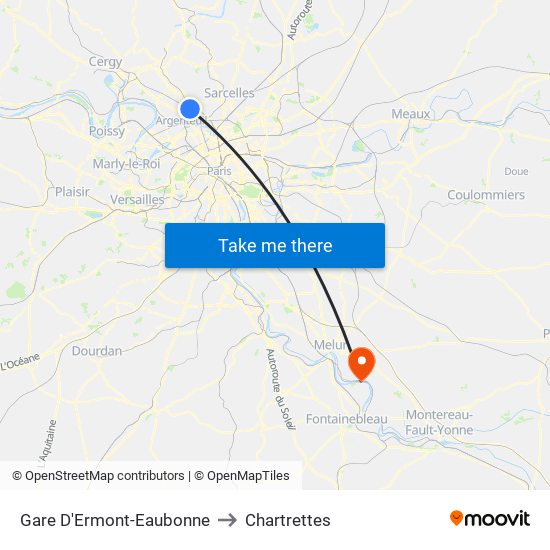 Gare D'Ermont-Eaubonne to Chartrettes map