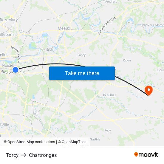 Torcy to Chartronges map