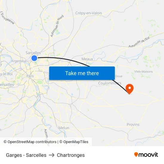 Garges - Sarcelles to Chartronges map