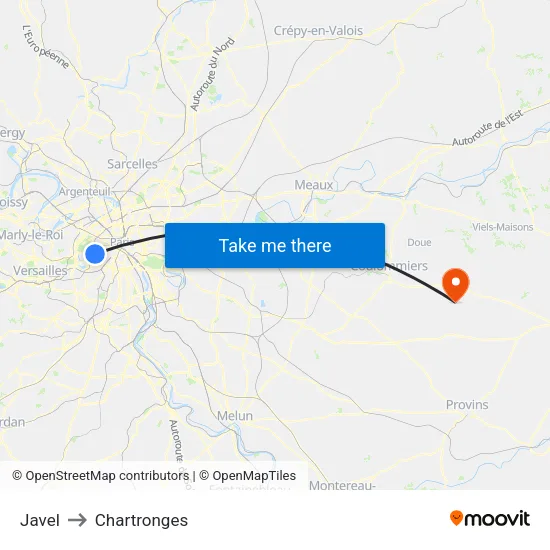 Javel to Chartronges map