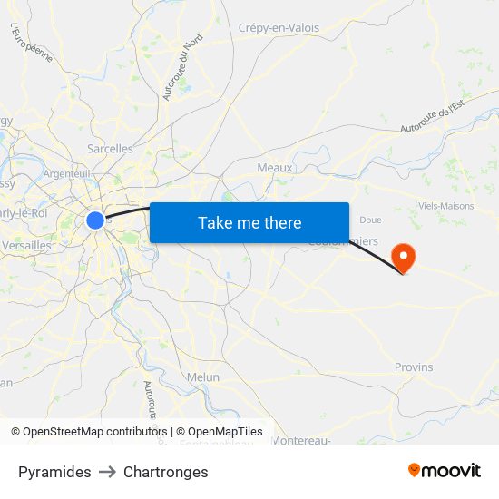 Pyramides to Chartronges map