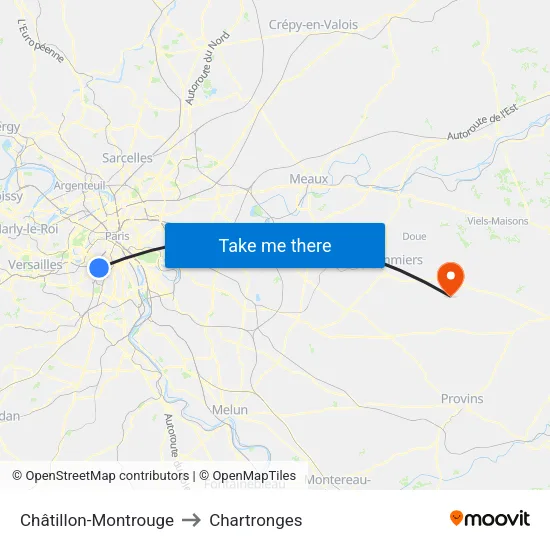 Châtillon-Montrouge to Chartronges map