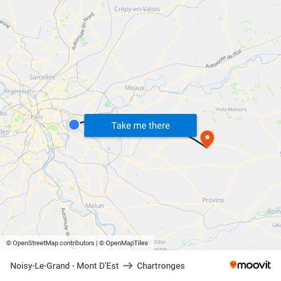 Noisy-Le-Grand - Mont D'Est to Chartronges map