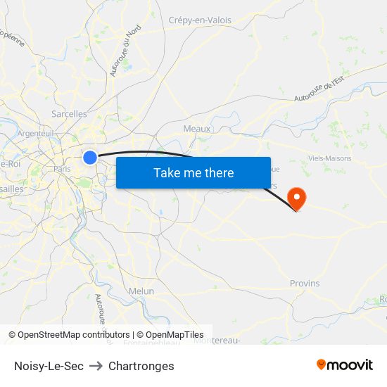 Noisy-Le-Sec to Chartronges map