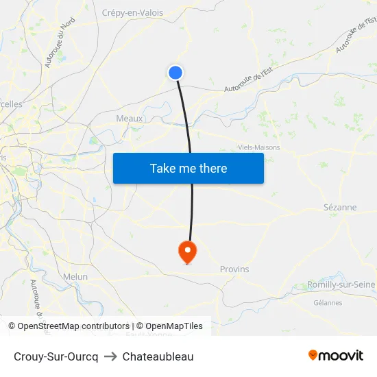 Crouy-Sur-Ourcq to Chateaubleau map