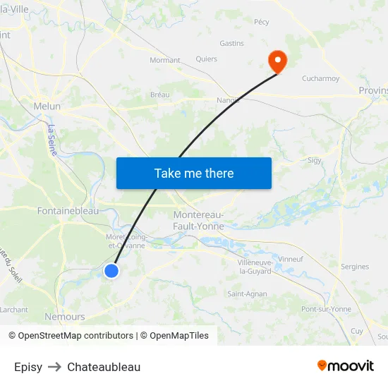 Episy to Chateaubleau map