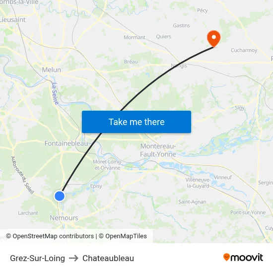 Grez-Sur-Loing to Chateaubleau map