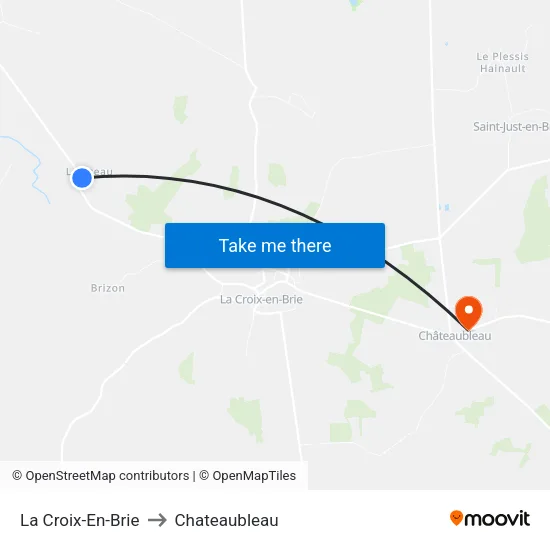 La Croix-En-Brie to Chateaubleau map