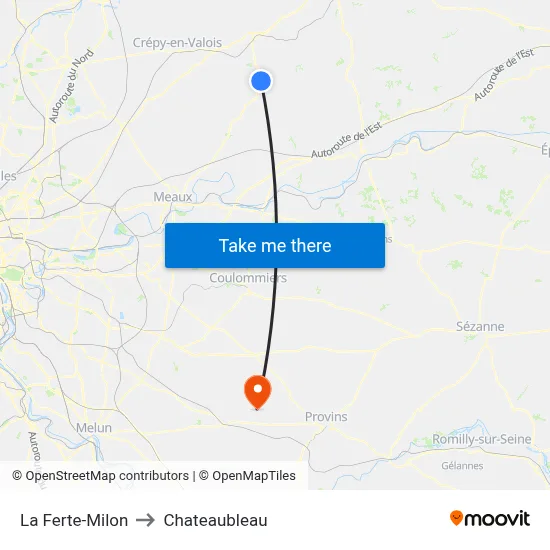 La Ferte-Milon to Chateaubleau map