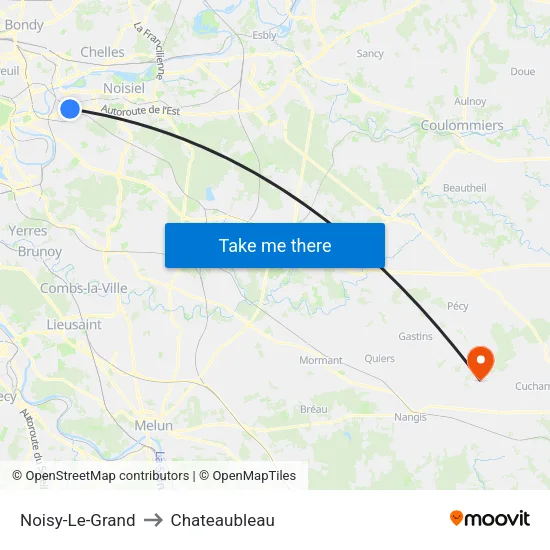 Noisy-Le-Grand to Chateaubleau map